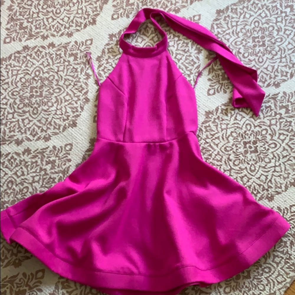 Xtaren fuschia pink halter dress